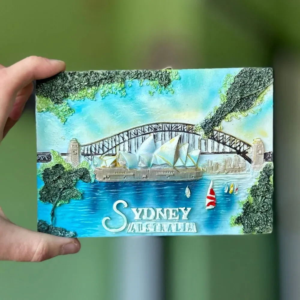 Australian Textured 3D Blue Opera House Tile Accent Wall Plaque Sign